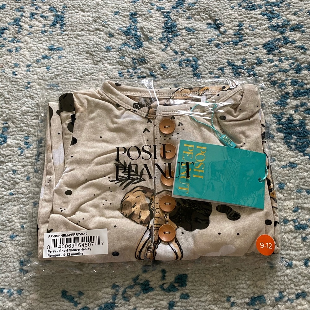 Multi size posh peanut perry Henley romper - Picture 2 of 2